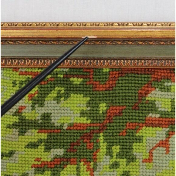 Fragonard The Souvenir Finished Needlepoint Framed French Victorian Lady & Dog - Picture 4 of 10